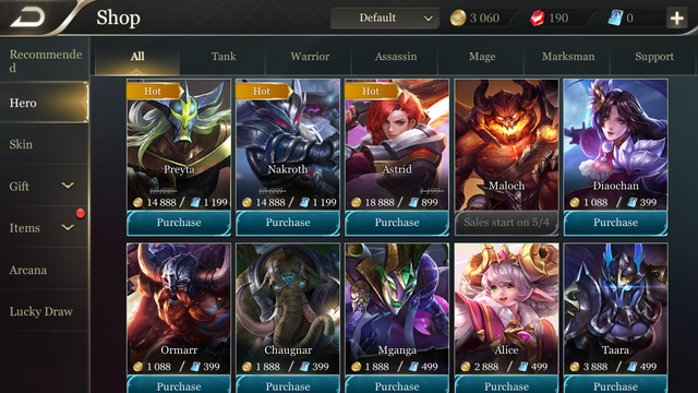 
Alice, Chaugnar, Taara đều là những vị tướng hợp với meta game hiện tại nhưng giá bán bằng vàng đều quá rẻ.
