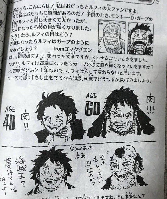 Tác giả One Piece hé lộ tạo hình của Luffy và Ace phiên bản bô lão - Ảnh 1.