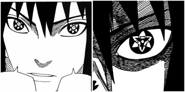 
Mắt Sharingan sau khi được nâng cấp của Sasuke cũng có đôi chút khác biệt
