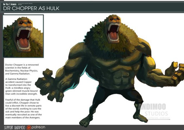 
Dr Chopper rất hợp để trở thành Hulk.
