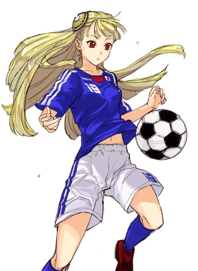 Tròn mắt với khả năng tạo dáng bên trái bóng tròn của các mỹ nhân anime để cổ vũ bóng đá - Ảnh 11.