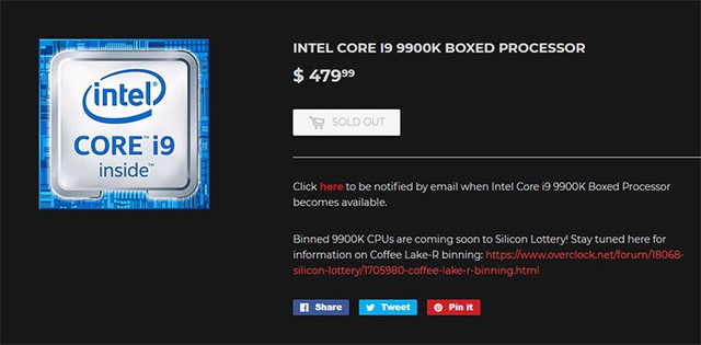 CPU hàng khủng của Intel là i9-9900K và i7-9700K đã lộ giá: Không quá đắt đỏ - Ảnh 2.