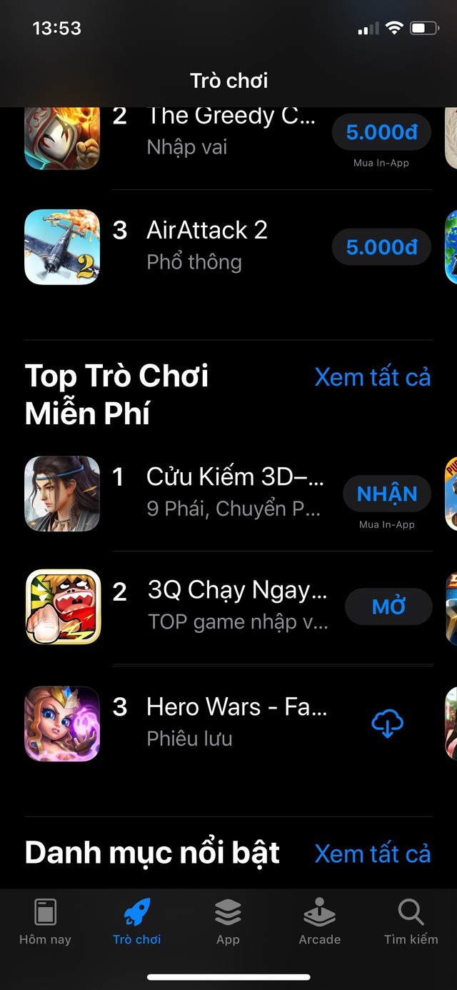 Cửu Kiếm 3D công phá tất cả BXH game trên Store: TOP 1 all game, TOP 1 nhập vai, TOP 1 Thịnh Hành, TOP 1 Trending...  - Ảnh 3.