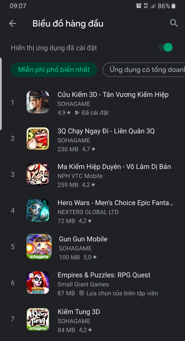 Cửu Kiếm 3D công phá tất cả BXH game trên Store: TOP 1 all game, TOP 1 nhập vai, TOP 1 Thịnh Hành, TOP 1 Trending...  - Ảnh 5.