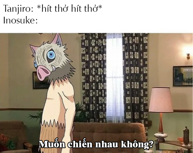 Không thể nhịn cười với loạt meme siêu lầy về anh chàng đầu heo Inosuke trong Kimetsu no Yaiba - Ảnh 3.