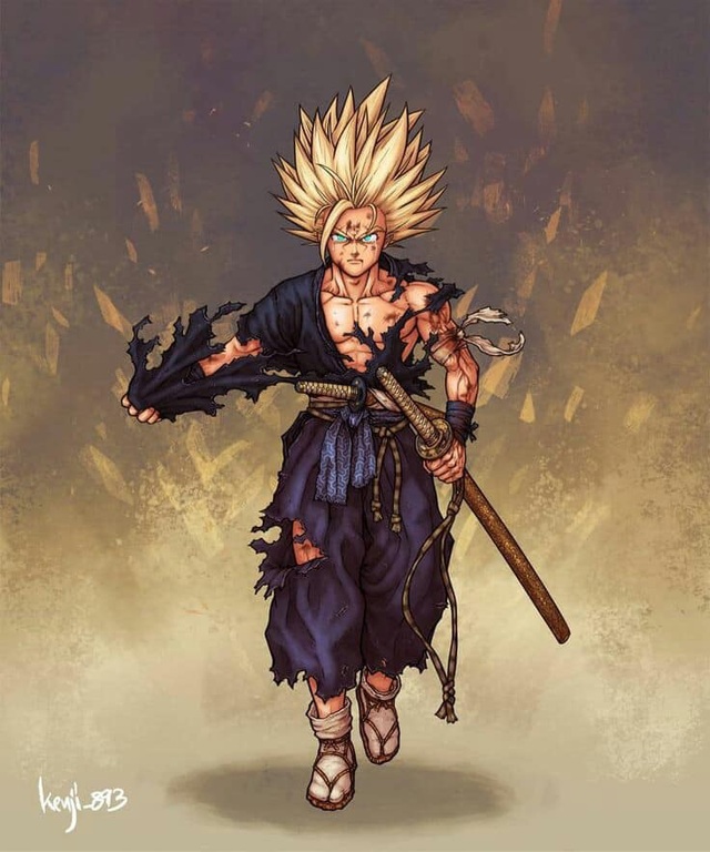 Ngỡ ngàng khi ngắm dàn nhân vật Dragon Ball hiện lên cực ngầu và bảnh trong trang phục Samurai Nhật Bản - Ảnh 3.