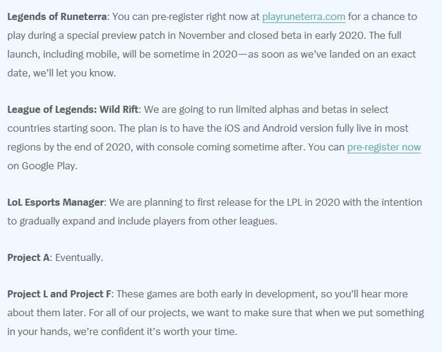 Riot Games tiết lộ thời gian ra mắt các tựa game mới - LMHT: Tốc Chiến sẽ xuất hiện cuối năm 2020 - Ảnh 2.