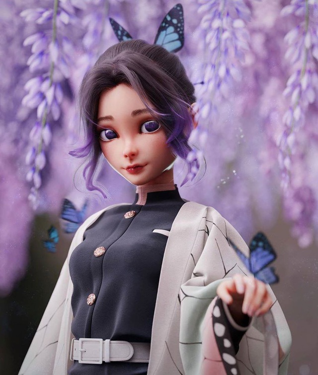Mỹ nhân Kimetsu no Yaiba hóa công chúa Disney khi được vẽ lại theo phong cách 3D - Ảnh 6.