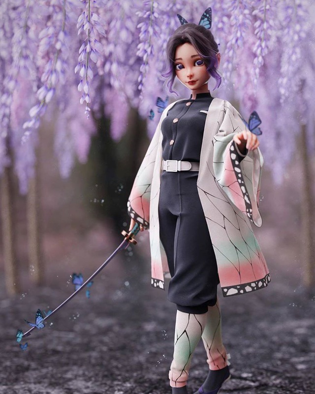 Mỹ nhân Kimetsu no Yaiba hóa công chúa Disney khi được vẽ lại theo phong cách 3D - Ảnh 7.