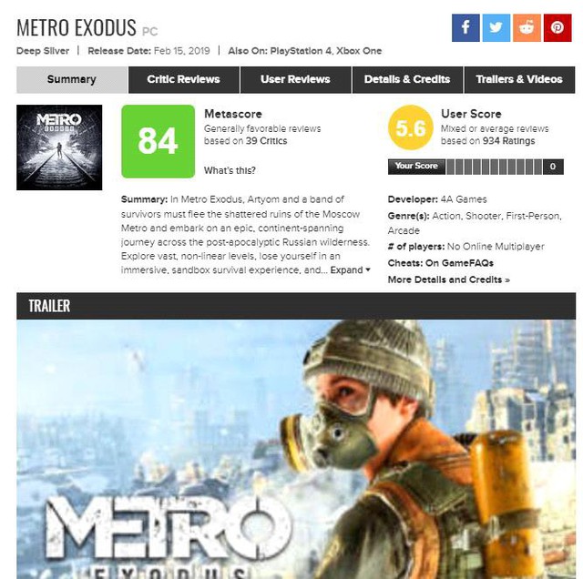Trở mặt như trở bàn tay, Metro Exodus dán đè logo Epic Games Store lên logo Steam - Ảnh 2.