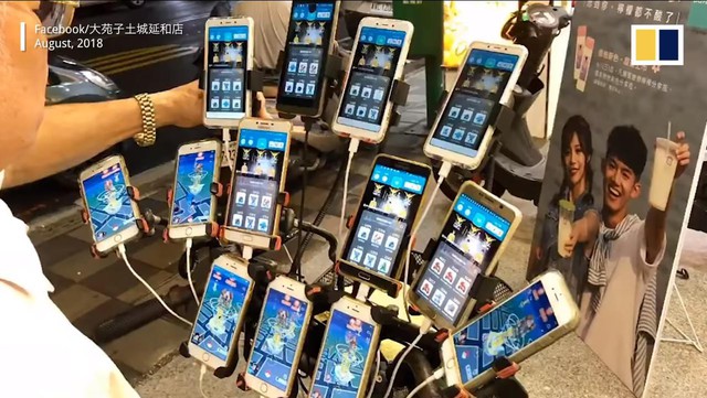 Cụ ông người Đài Loan huy động tới 21 smartphone để đua TOP trong Pokemon GO - Ảnh 2.
