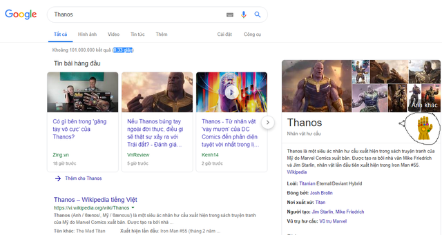 Đến cả Google Search cũng chịu sự ảnh hưởng của Găng tay vô cực trong Avengers: Endgame - Ảnh 1.