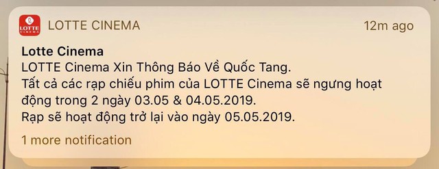 Rạp phim thông báo ngừng phục vụ hai ngày quốc tang 3-4/5/2019 - Ảnh 2.
