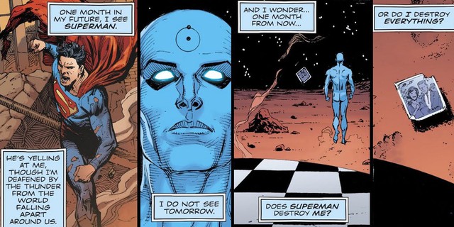 Tại sao Dr. Manhattan, cựu siêu anh hùng sở hữu năng lực tựa Chúa Trời lại muốn thay đổi đa vũ trụ DC? - Ảnh 1.