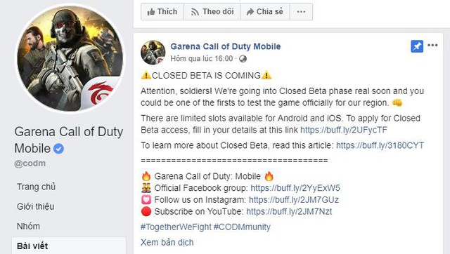 Garena mở Close Beta cho Call of Duty Mobile, game thủ VN không nên bỏ lỡ - Ảnh 1.