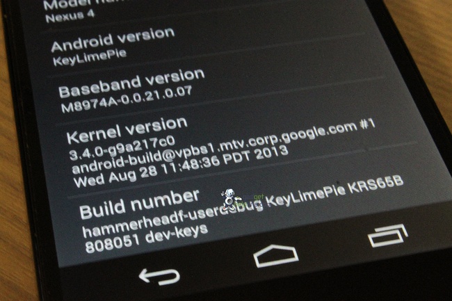 Các tính năng mới của Android 4.4 được tiết lộ từ ảnh chụp màn hình