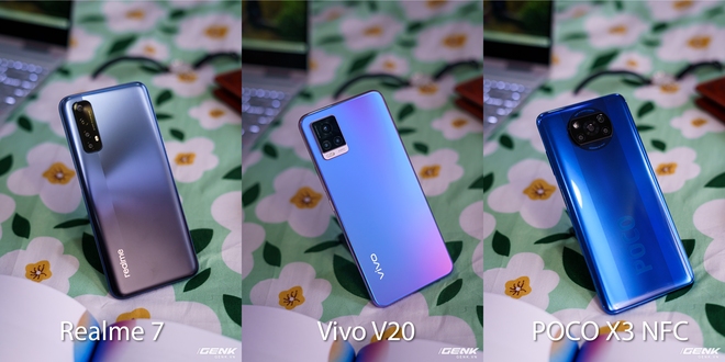 So sánh 3 smartphone tầm trung nổi bật cùng tầm giá: Realme 7 vs Vivo V20 vs POCO X3 NFC - Ảnh 1.