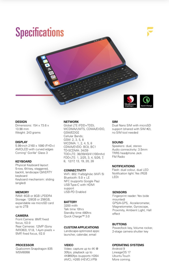 Diễn đàn công nghệ XDA trình làng smartphone đầu tiên Pro1-X: Chạy được cả LineageOS và Ubuntu Touch - Ảnh 8. Diễn đàn công nghệ XDA trình làng smartphone đầu tiên Pro1-X: Chạy được cả LineageOS và Ubuntu Touch - Ảnh 8.