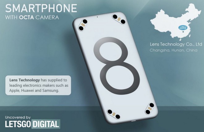 There is a patent for a smartphone with up to 8 rear cameras and 4 LED flash lights? - Photo 1. Xuất hiện bằng sáng chế về một chiếc smartphone có tới 8 camera sau và 4 đèn flash LED? - Ảnh 1.