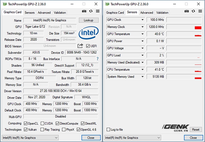 Iris xe graphics характеристики