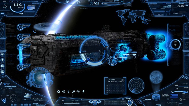 Hô biến Desktop của Windows 10 thành trạm không gian với bộ giao diện Neon Space - Ảnh 1. Hô biến Desktop của Windows 10 thành trạm không gian với bộ giao diện Neon Space - Ảnh 1.