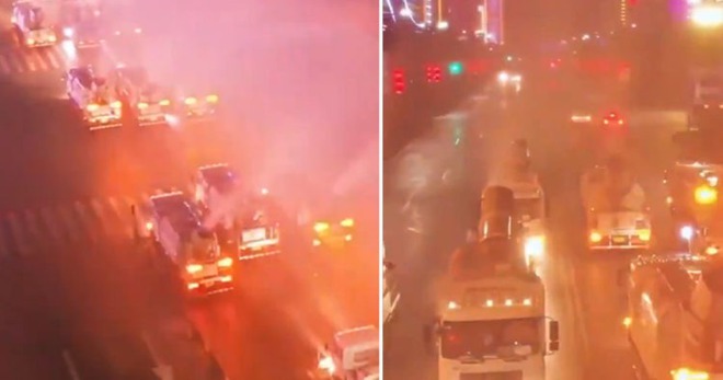 Video: Trung Quốc dùng xe tải và máy phun sương khử trùng cho cả con người, liệu nó có hiệu quả? - Ảnh 3.