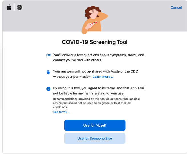 Apple ra mắt trang web và ứng dụng sàng lọc Covid-19 - Ảnh 2.