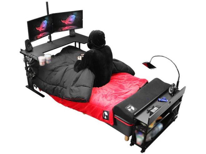Công ty Nhật Bản ra mắt mẫu giường gaming độc đáo giúp người dùng vừa nằm vừa cày game thoải mái, giá từ 7 triệu đồng - Ảnh 4.