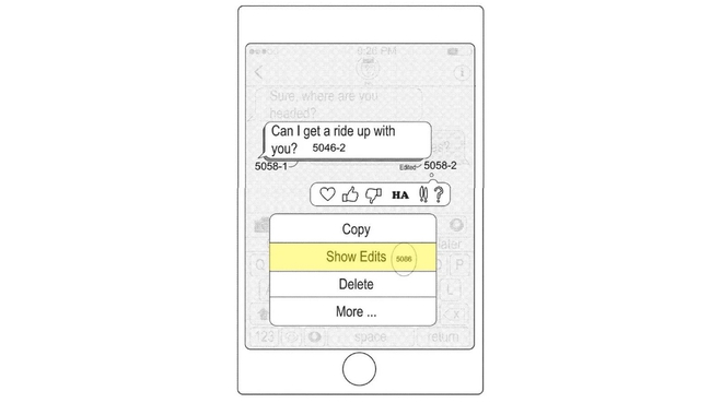 Bằng sáng chế cho thấy iMessage có thể chỉnh sửa tin nhắn đã gửi trong tương lai - Ảnh 1.