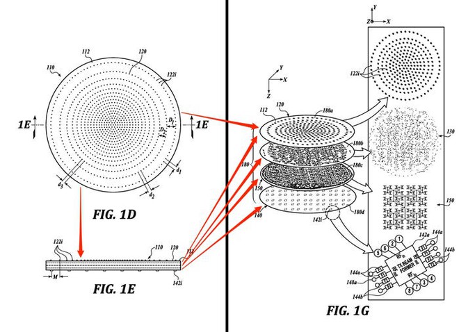 Hình ảnh bằng sáng chế của SpaceX mô tả linh kiện ăng ten mảng theo pha.