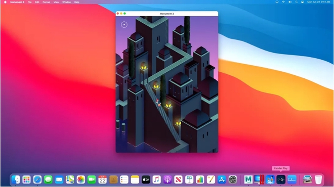 Tựa game Monument Valley 2 của iOS chạy trên macOS 11.0 Big Sur