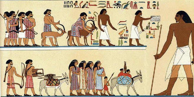 Những người Hyksos ăn mặc sặc sỡ khác hẳn người Ai Cập cổ đại.