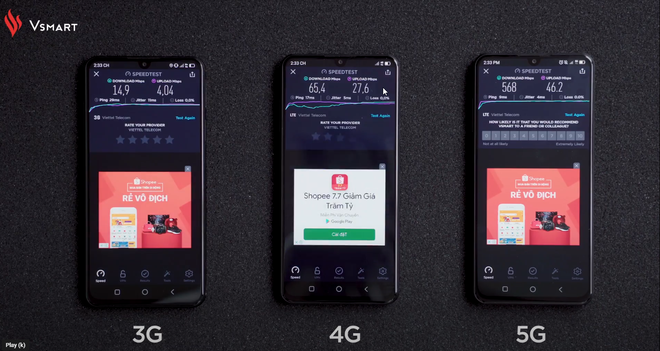 Tốc độ truy cập 5G trên smartphone mới nhất của VinSmart nhanh hơn bao lần so với sóng 3G và 4G tại VN? - Ảnh 1.