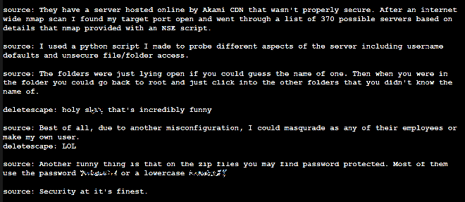 Ảnh chụp màn hình cho thấy đoạn chat giữa Kottman và hacker cung cấp khối dữ liệu trên