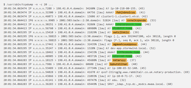 Các tên miền vô nghĩa này dường như do tính năng dò ISP của Chromium tạo ra và gửi đến máy chủ DNS gốc