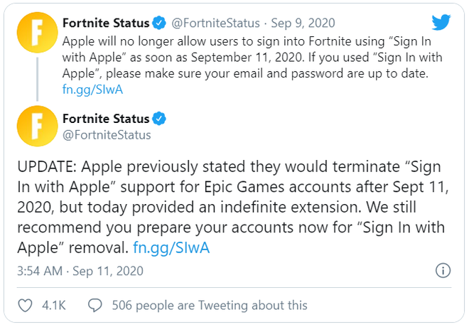 Tất cả chỉ là cú lừa, tính năng Đăng nhập với Apple vẫn được Apple hỗ trợ đến không hạn định với tài khoản Epic - Ảnh 2. Tất cả chỉ là cú lừa, tính năng Đăng nhập với Apple vẫn được Apple hỗ trợ đến không hạn định với tài khoản Epic - Ảnh 2.