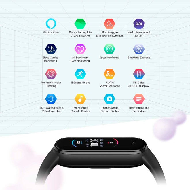 Xiaomi ra mắt Amazfit Band 5: Đo Oxy trong máu như Apple Watch Series 6, giá 1 triệu đồng - Ảnh 2. Xiaomi ra mắt Amazfit Band 5: Đo Oxy trong máu như Apple Watch Series 6, giá 1 triệu đồng - Ảnh 2.