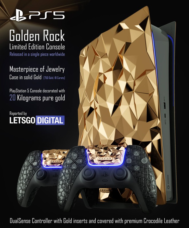 Có nhiều tiền, mua gì để giải trí dịp Tết: PS5 bản đặc biệt phủ 30kg vàng, bọc da cá sấu, giá bán 41 tỷ đồng - Ảnh 1.