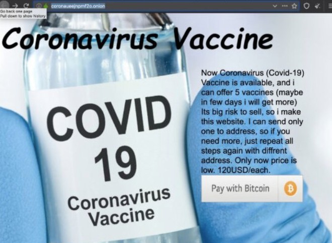 Lợi dụng tâm lý sợ hãi, những kẻ lừa đảo hét giá mua vắc-xin Covid-19 trên dark web lên tới 1000 USD bằng đồng bitcoin - Ảnh 2. Lợi dụng tâm lý sợ hãi, những kẻ lừa đảo hét giá mua vắc-xin Covid-19 trên dark web lên tới 1000 USD bằng đồng bitcoin - Ảnh 2.