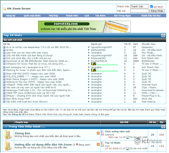 Giao diện của các website, diễn đàn vang bóng một thời tại Việt Nam - Ảnh 11.