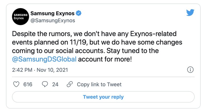 Tung ảnh teaser rất hấp dẫn, nhưng Samsung xác nhận không ra mắt chip Exynos mới trong sự kiện ngày 19/11 [HOT]