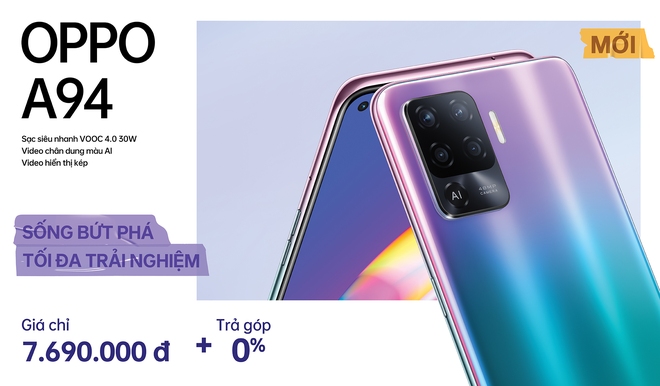 OPPO A94 launched in Vietnam: AMOLED screen, 48MP camera, Helio P95, 4310mAh battery, price 7.69 million VND - Photo 3. OPPO A94 ra mắt tại VN: Màn hình AMOLED, camera 48MP, Helio P95, pin 4310mAh, giá 7.69 triệu đồng - Ảnh 3.