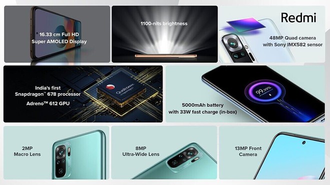 Redmi Note 10 series ra mắt: Snapdragon 678/732G, màn hình AMOLED 120Hz, camera lên tới 108MP, pin 5000mAh, giá chỉ từ 3.8 triệu đồng - Ảnh 3.