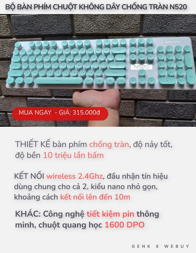 4 bàn phím chống tràn dành cho “team hậu đậu”: Giá chỉ từ 110K, nhiều loại kết nối không dây cực tiện - Ảnh 1.