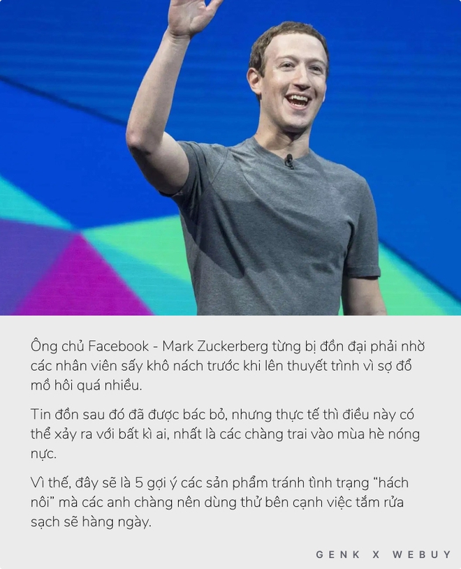 Ông chủ Facebook từng bị đồn nhờ nhân viên sấy nách vì mồ hôi nhiều và đây là loạt sản phẩm để bạn khỏi lo gặp tình trạng tương tự - Ảnh 1.
