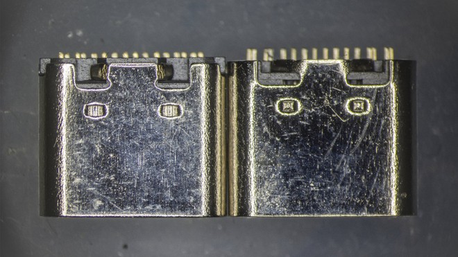 So sánh đầu nối USB-C loại 1 nghìn đồng và 5 nghìn đồng dưới kính hiển vi: đắt hơn gấp 5 nhưng chất lượng có hơn tương xứng? - Ảnh 2.