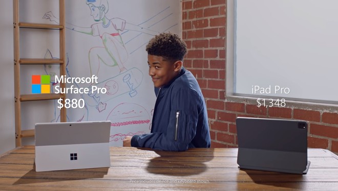 Quảng cáo Surface Pro 7 mới nhất của Microsoft tiếp tục lôi iPad Pro ra làm “trò đùa” - Ảnh 6. Quảng cáo Surface Pro 7 mới nhất của Microsoft tiếp tục lôi iPad Pro ra làm “trò đùa” - Ảnh 6.