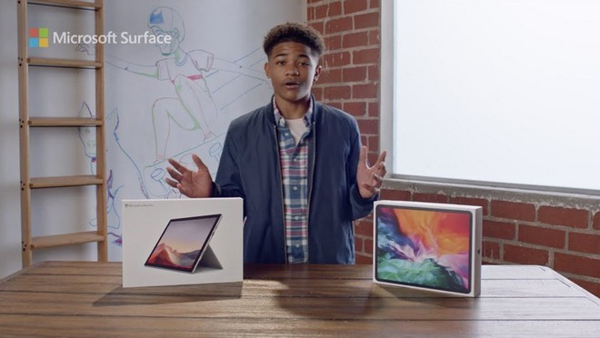 Quảng cáo Surface Pro 7 mới nhất của Microsoft tiếp tục lôi iPad Pro ra làm “trò đùa” [HOT]