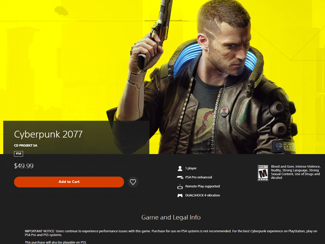 Cyberpunk 2077 được phép quay lại PlayStation Store, Sony khuyên đừng mua vội mà hãy cân nhắc - Ảnh 1. Cyberpunk 2077 được phép quay lại PlayStation Store, Sony khuyên đừng mua vội mà hãy cân nhắc - Ảnh 1.