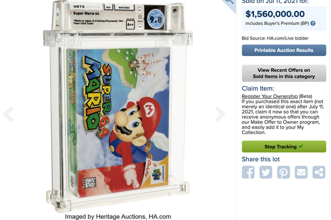 Băng điện tử Super Mario 64 nguyên seal được bán với giá kỷ lục 1,5 triệu USD - Ảnh 1. Băng điện tử Super Mario 64 nguyên seal được bán với giá kỷ lục 1,5 triệu USD - Ảnh 1.